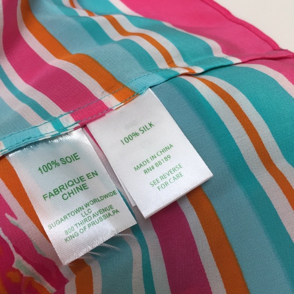 LILLY PULITZER STRAPLESS SILK TOP - Picture 3 of 3